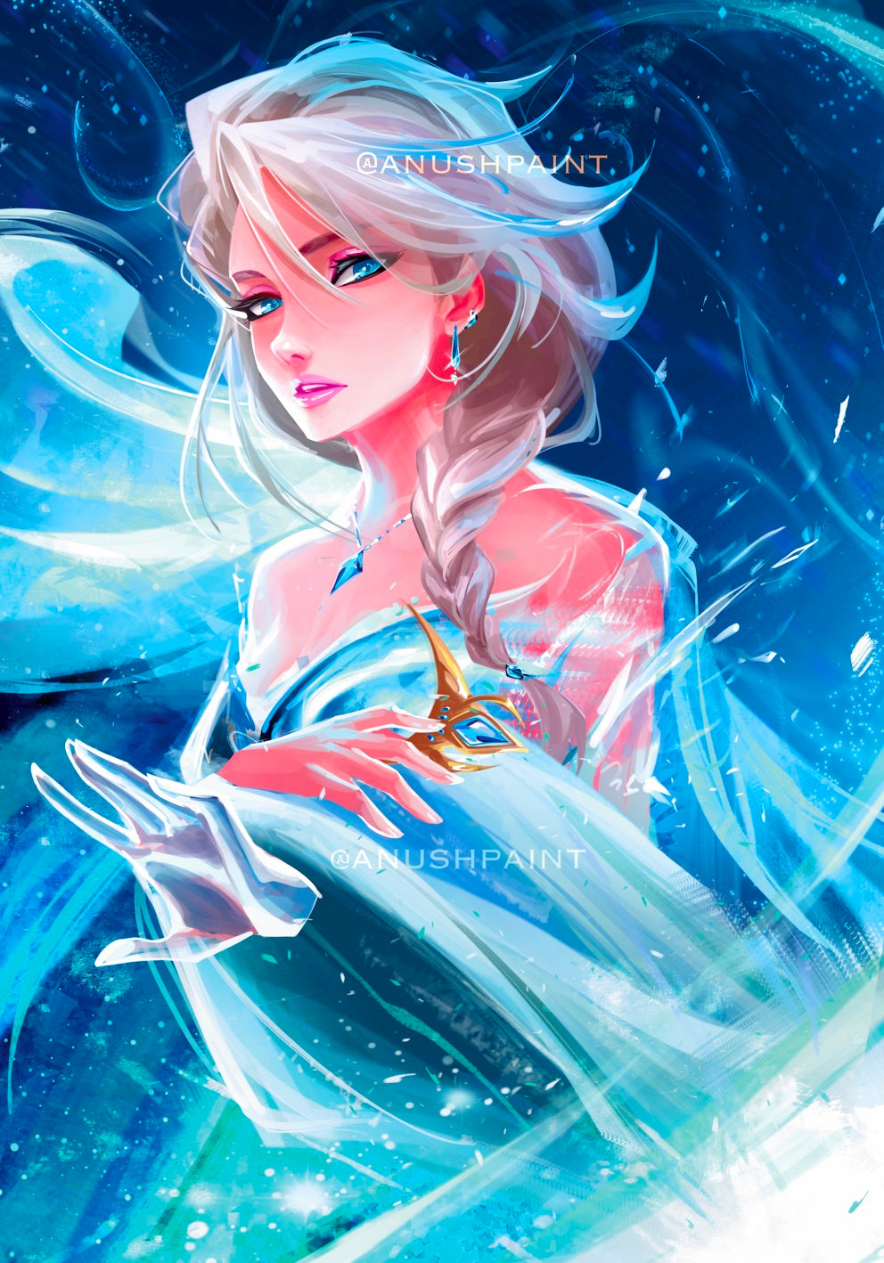 Magic of ice princess, fantasy, warrior, girl, anime, ice, HD wallpaper |  Peakpx